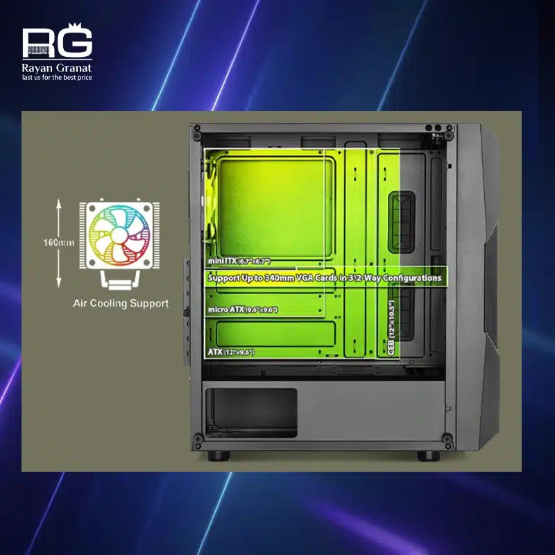 کیس Mid Tower گرین